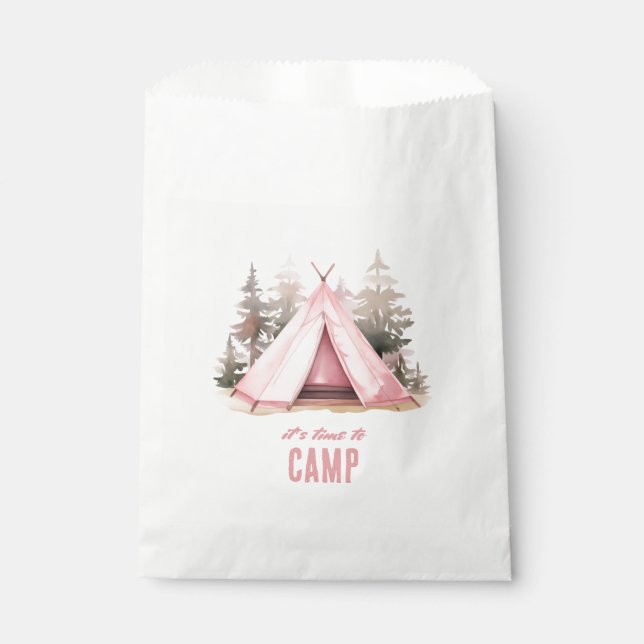It's Time to Camp Gift Favour Bag (Front)