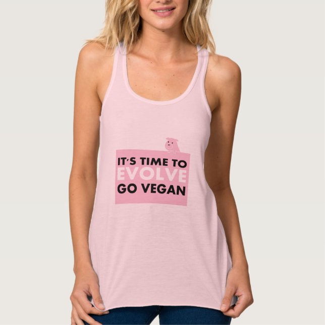 IT'S TIME TO EVOLVE - GO VEGAN tee (Front)