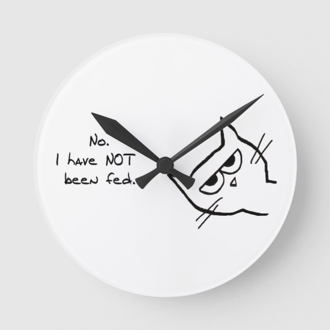It's Time to Feed the Cat - Funny Cat Clock (Front)