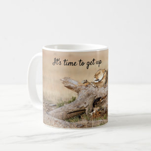 It's time to get up Lion photo with text Coffee Mug