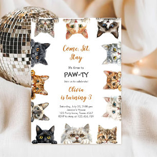 It's Time to Paw-ty Party Animals Kids Birthday Invitation