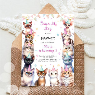 It's Time to Paw-ty Party Animals Kids Birthday Invitation