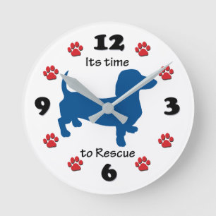 Its Time to Rescue Dachshunds Round Clock