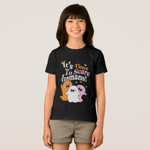 It's Time To Scare Humans! Cute Halloween Ghosts Tri-Blend Shirt