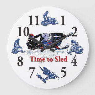 Its Time to Sled - a Cool Snowmobile Clock
