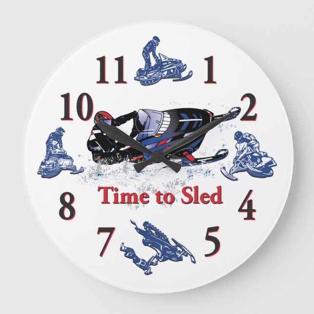 Its Time to Sled Snowmobile Clock (Front)