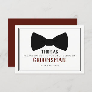 It's Time To Suit Up Groomsman - Black Tie Wine Invitation