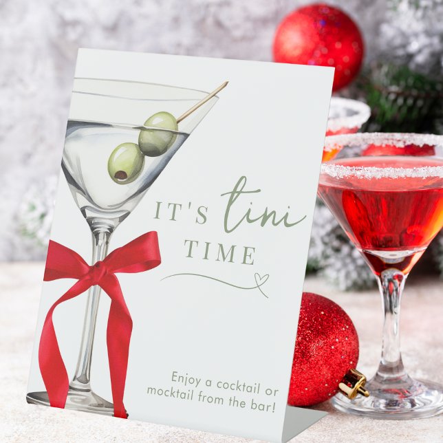 It's Tini Time Chic Dirty Martini Cocktail Bar   Pedestal Sign (Creator Uploaded)