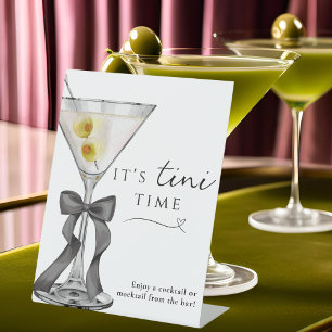 It's Tini Time Dirty Martini Cocktail Bar   Pedestal Sign