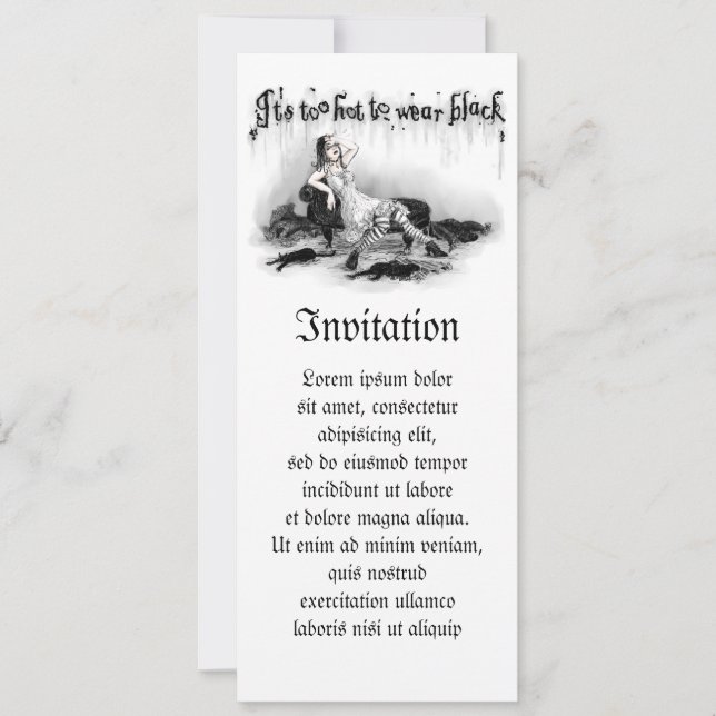 It's Too Hot to Wear Black Invitation (Front)