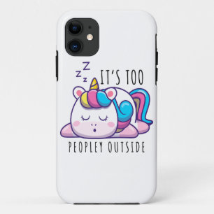 It's Too Peopley Outside Unicorn Introvert Case-Mate iPhone Case