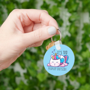 It's Too Peopley Outside Unicorn Introvert Key Ring