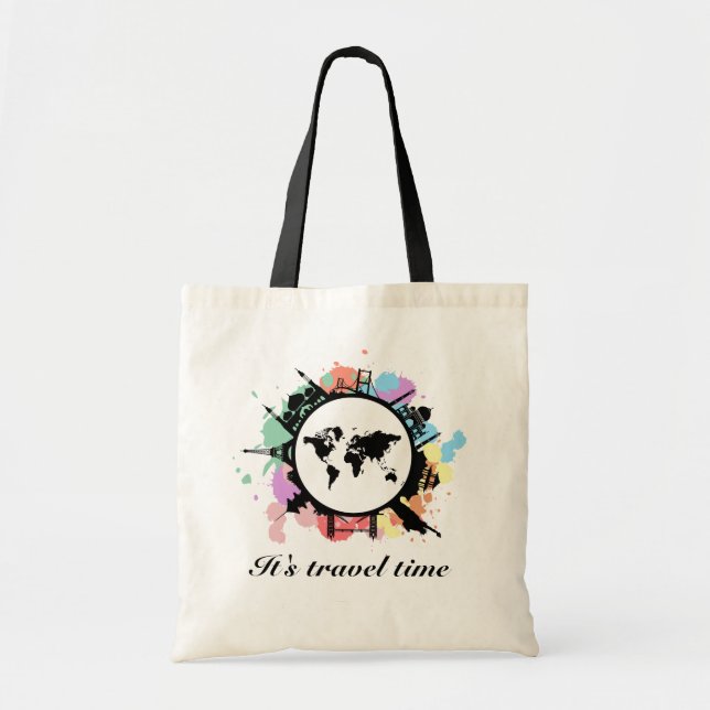It's travel time tote bag (Front)