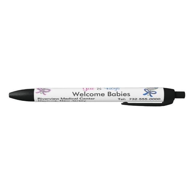 It's Triplets Girl Boys Hospital Announcements Black Ink Pen (Bottom)