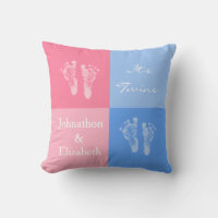 Its Twin Boy and Girl Cute Pink Baby Footprints