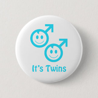 It's twin boys 6 cm round badge