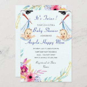 It's Twin Boys Funny Baby Shower Invitation