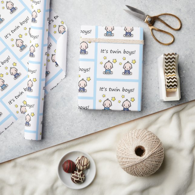 It's twin boys gift wrap, baby shower gift wrap   (Crafts)