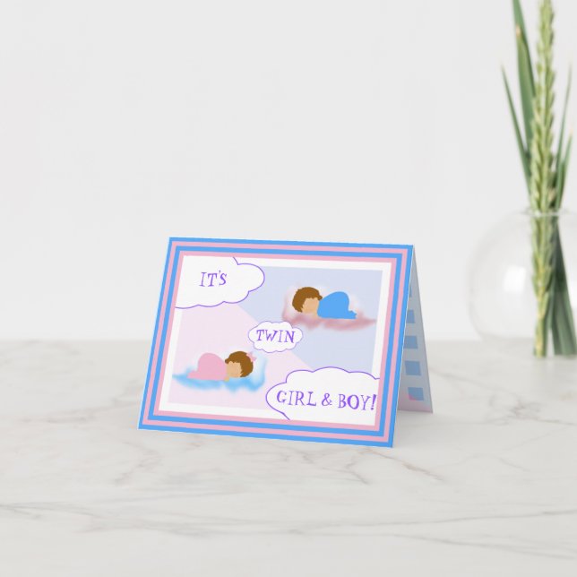 IT'S TWIN GIRL & BOY CARD (Front)
