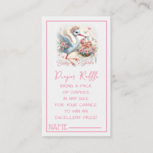 It's Twin Girl's with Stork, Baby Girls and Flower Enclosure Card