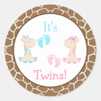 It's Twins Baby Giraffe Gender Reveal