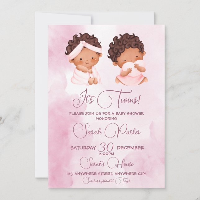 It's Twins Baby Shower Invitation (Front)