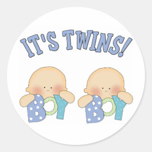 ITS TWINS (Boy Boy) Classic Round Sticker