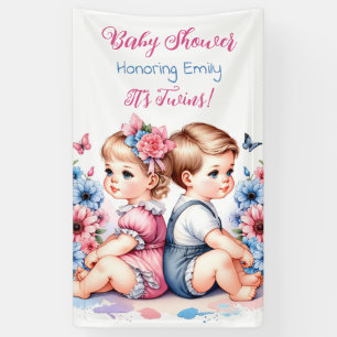 It's Twins! Personalized Baby Shower Banner