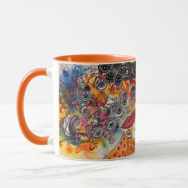 "It's Way Too Crowded in Here!" Beverage Mug (Left)
