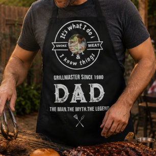 It's What I Do I Smoke Meat Funny Dad Photo Apron