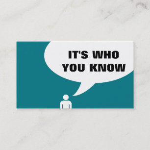 it's who you know speech bubble referral