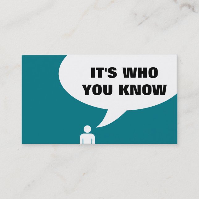 it's who you know speech bubble referral card (Front)