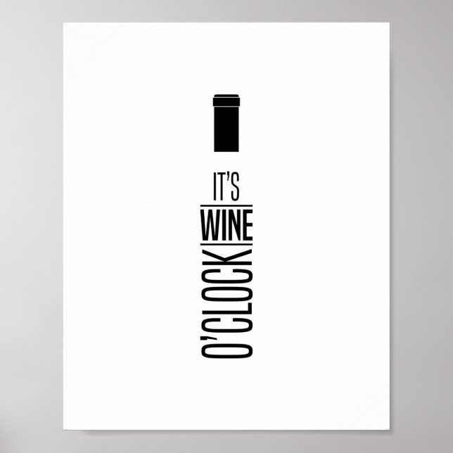 It's Wine O'Clock, Quote Poster (Front)