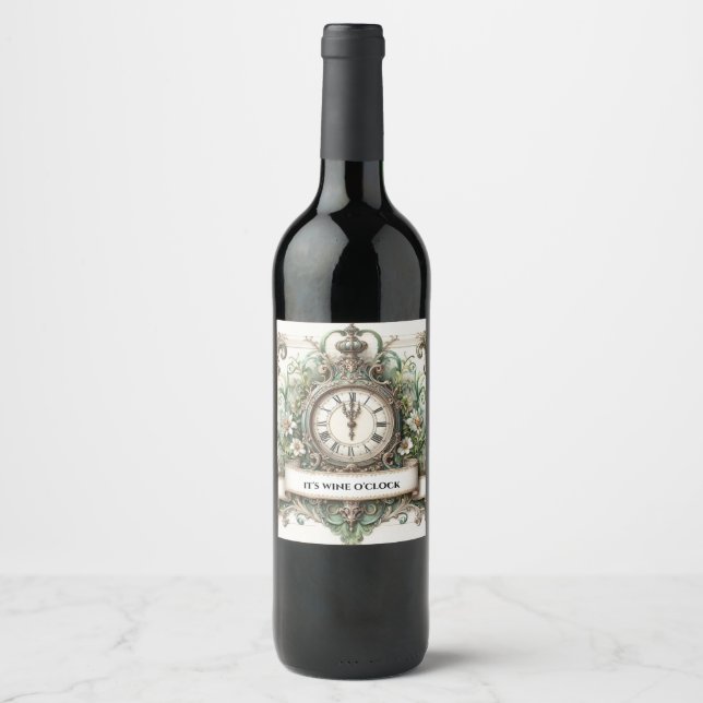 it's wine o'clock wine labels  (Front)