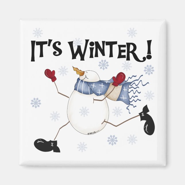It's  Winter Snowman Holidays Magnet (Front)