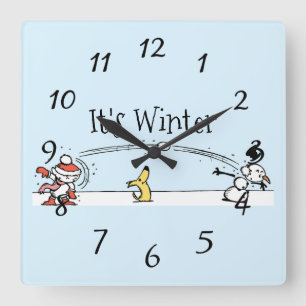 It's Winter Square Wall Clock