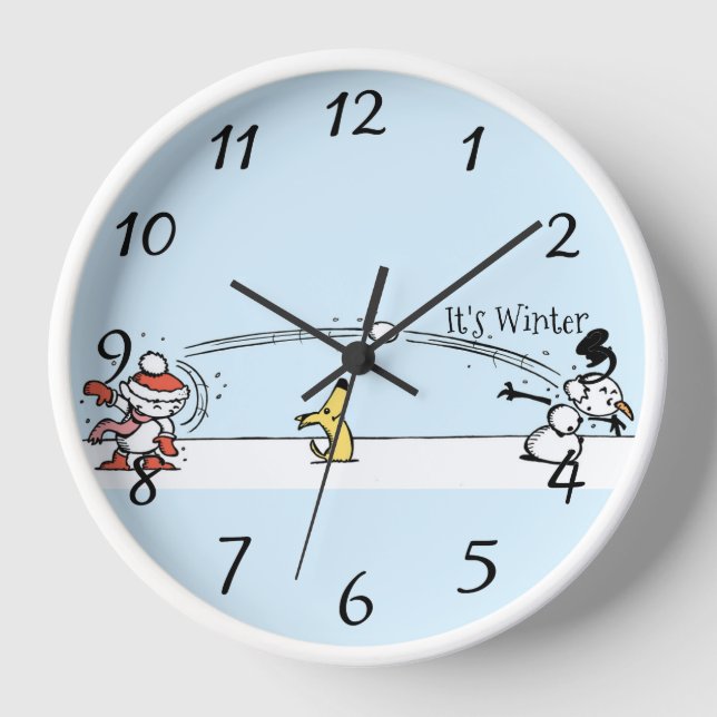 It's Winter Square Wall Clock (Front)