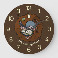 It's Writing Time! Cute Mole Writer In Burrow