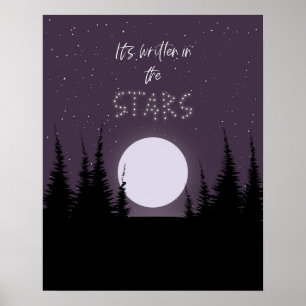 It's Written in the Stars Forest Purple Poster