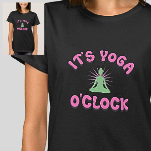 It's Yoga O'Clock Pink Mauve & Green T-Shirt