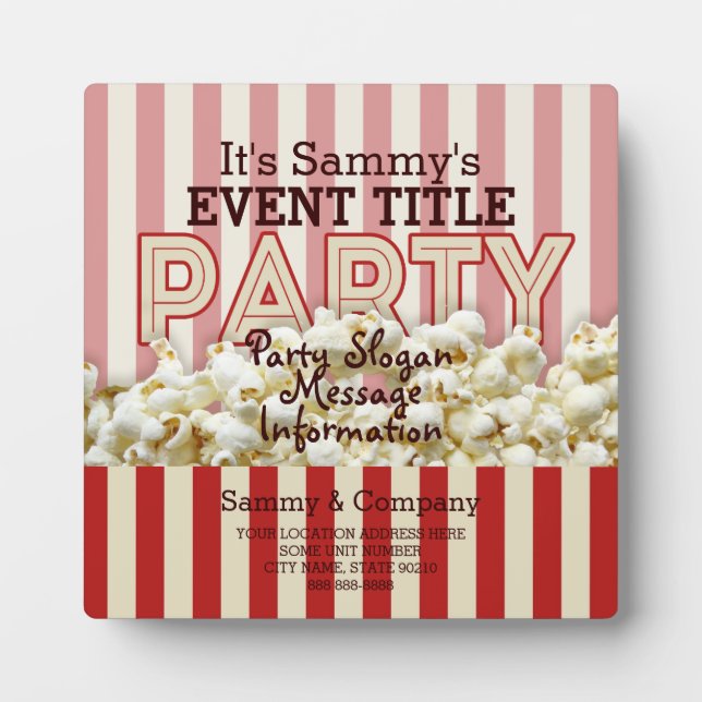 It's Your Personalised Party Supply. Plaque (Front)