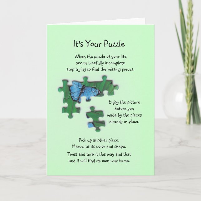 It's Your Puzzle Card (Butterfly) - Green (Front)