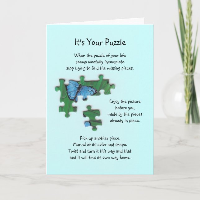 It's Your Puzzle Poem on Blue Card (Front)