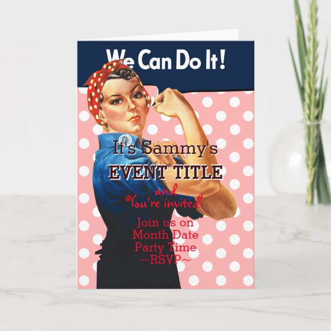 It's Your Rosie Party 12 lines 2 sided custom Invitation (Front)