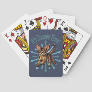 It's Zoomie Time Abyssinian Cat Playing Cards