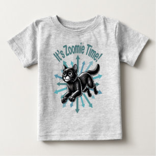 It's Zoomie Time Black Cat Baby T-Shirt
