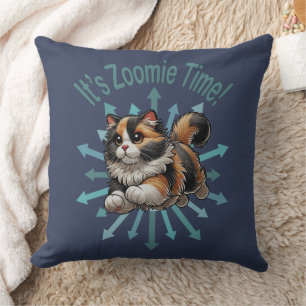 It's Zoomie Time Calico Cat Cushion
