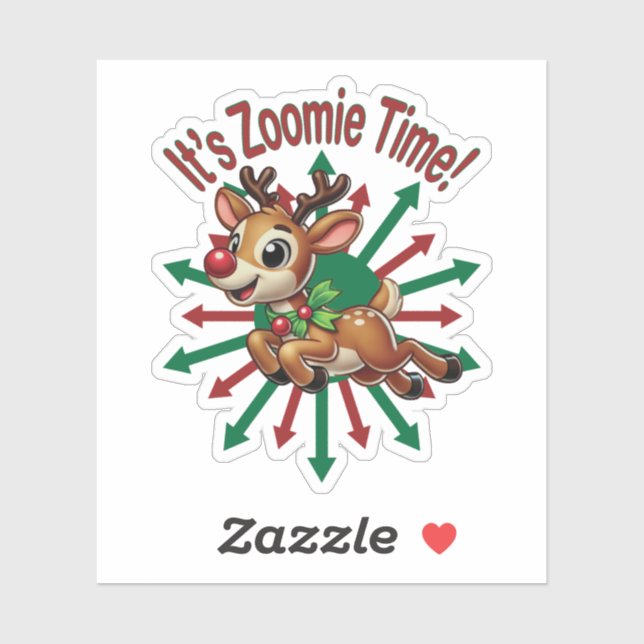 "It's Zoomie Time! Christmas Reindeer (Sheet)