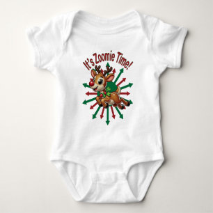 "It's Zoomie Time! Christmas Reindeer Baby Bodysuit
