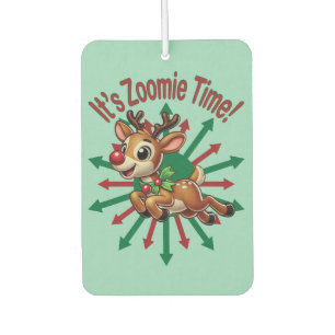"It's Zoomie Time! Christmas Reindeer Car Air Freshener